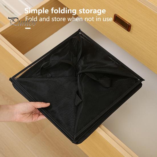 Storage Box Laundry Basket Easy to Carry Foldable Fine Mesh Organizer Portable Bathroom Folding Dirty Clothes Hamper Daily Use