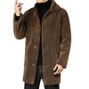 Lapel Thickened Double Sided Pellet Fleece Coat for Men's Winter New Youth Mid Length Coat