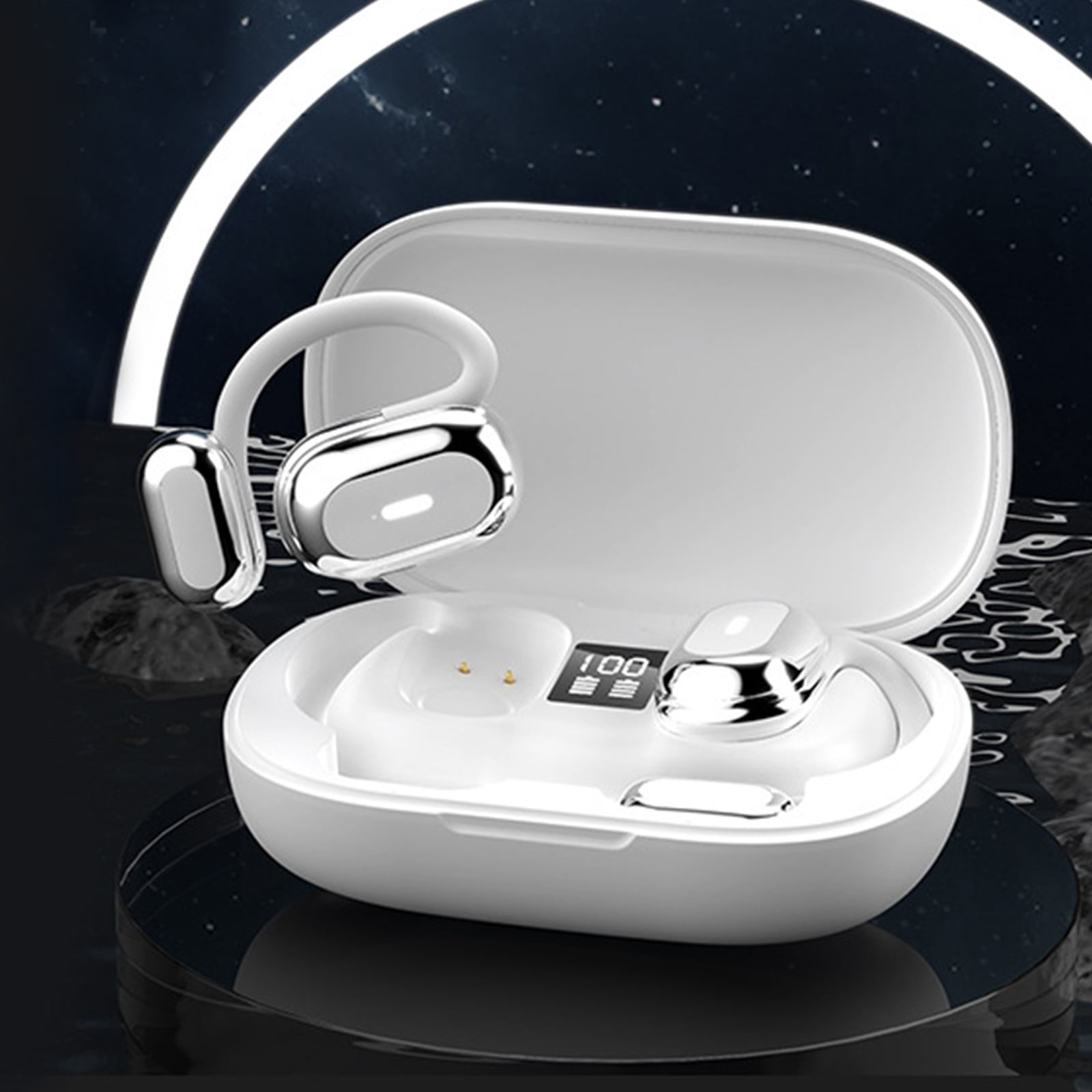 

Беспроводные наушники Bluetooth 5.4, удобные для ношения, направленная передача звука, стереозвуковой эффект, долгий срок службы батареи, наушники белый