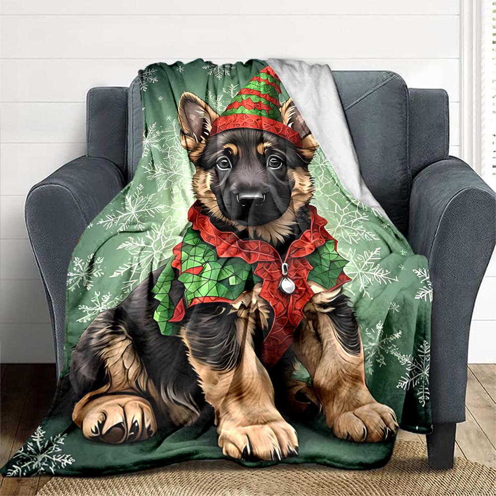 

1pc Christmas Winter dog Blanket Lightweight Flannel Blanket Throw Blanket For Sofa, Bed, Travel, Camping, Livingroom, Couch, Chair, And Bed yy2509026 100x150cm