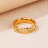 Rhombus Inlaid Zircon Ring, Simple and High-end Ins Niche Ring Titanium Steel Women