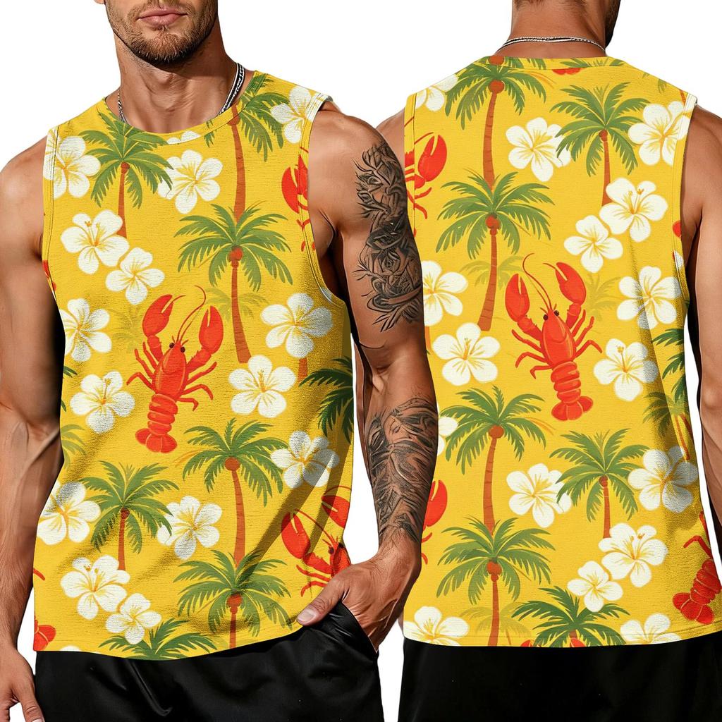 Men's Casual Sleeveless Tank Top Lightweight Basic Muscle Shirt Summer Beachwear Breathable Fabric Comfortable Fit