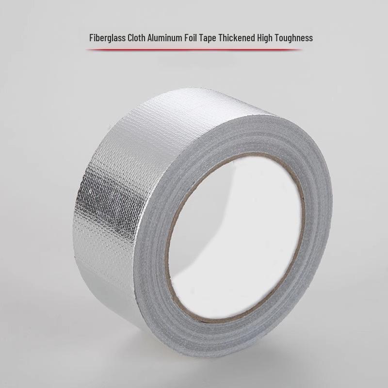 Fiberglass Aluminum Foil Tape - 0.15mm Thick, Flame Retardant, Heat-Resistant, Waterproof, Tear-Resistant, Insulating.