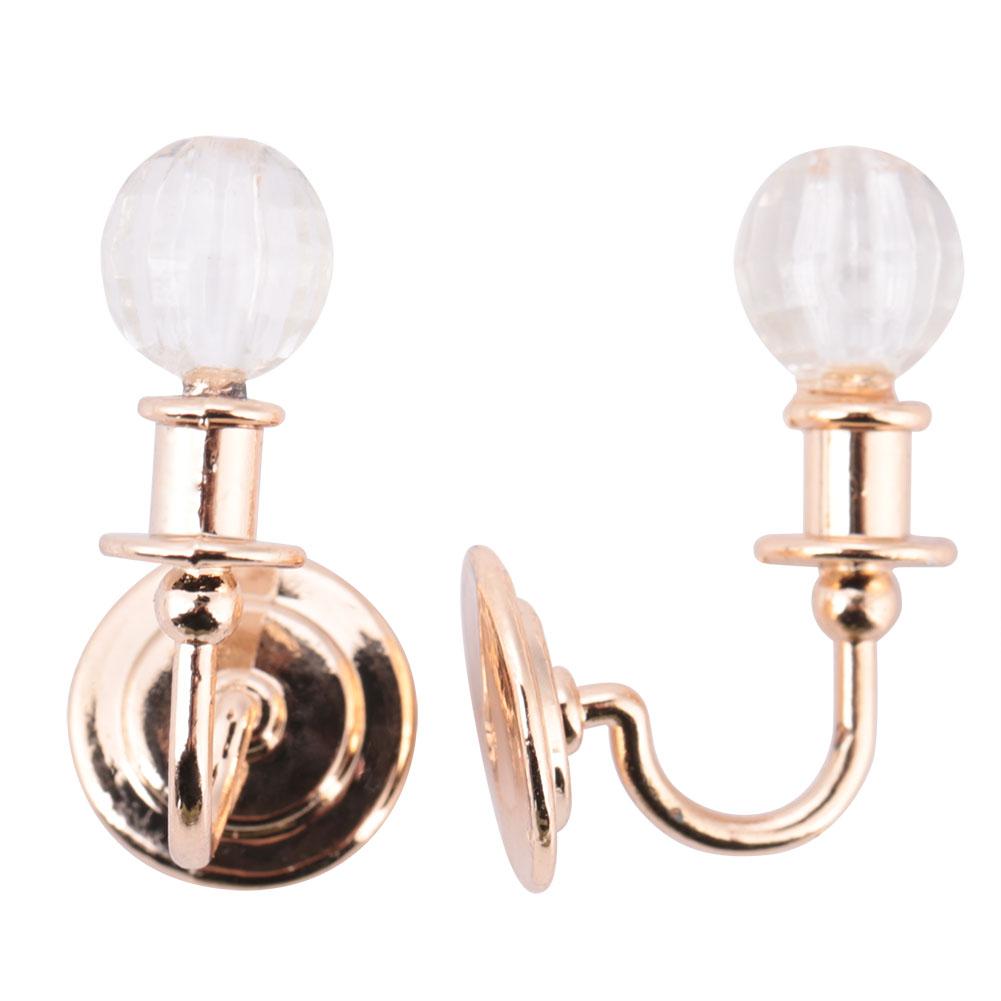 2pcs Alloy Wall Lamp Model Decoration Display Lamp for 1:12 Doll House Accessories