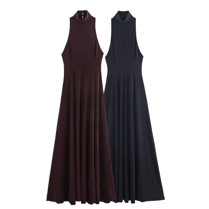 Za Autumn and Winter New Arrivals Women's Clothing Zr European and American Style Fashionable Backless Halter Neck Long Dress 5063253 606