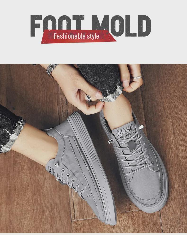 Men's Canvas Summer Breathable Casual Flat Shoes, Soft Sole Slip-On Black Work Shoes