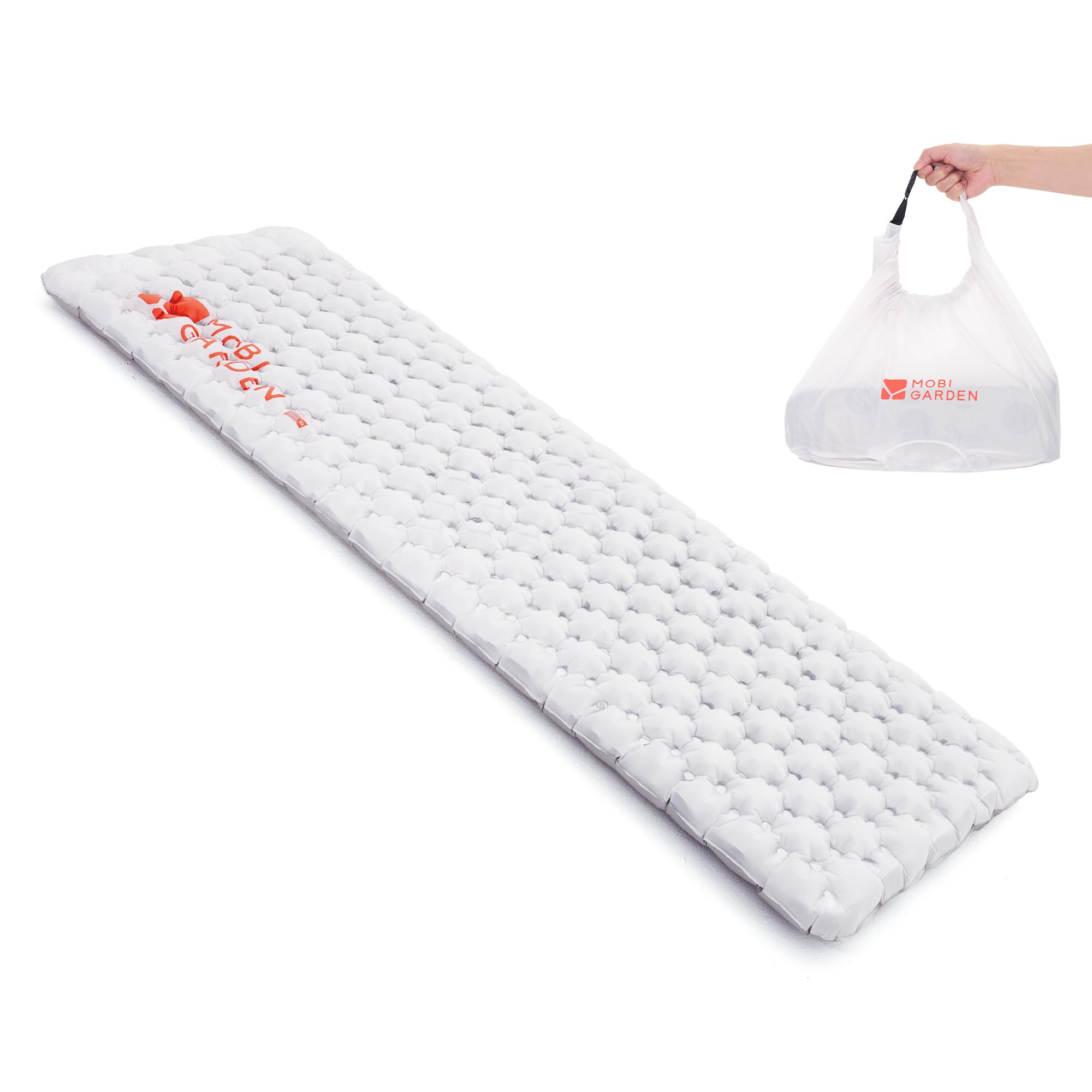 

MOBI GARDEN High Air Mattress and Quiet TPU 649g Lightweight Inflatable Mat Thickness 8cm Suitable for Temperatures Above Compact Water Resistant