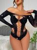 Fashion Shiny Rhinestone Bodysuit Women Sexy Lingerie Fishnet Dress Secret Lace Underwear Hot Sexy Set Erotic Shiny Bikinis