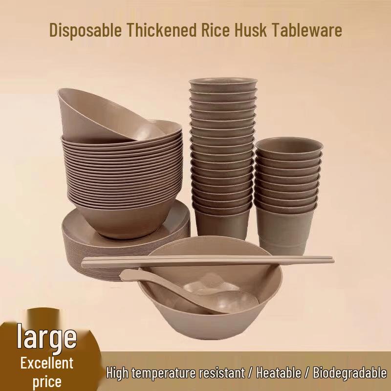 

Yiceng Disposable Rice Husk Tableware Set