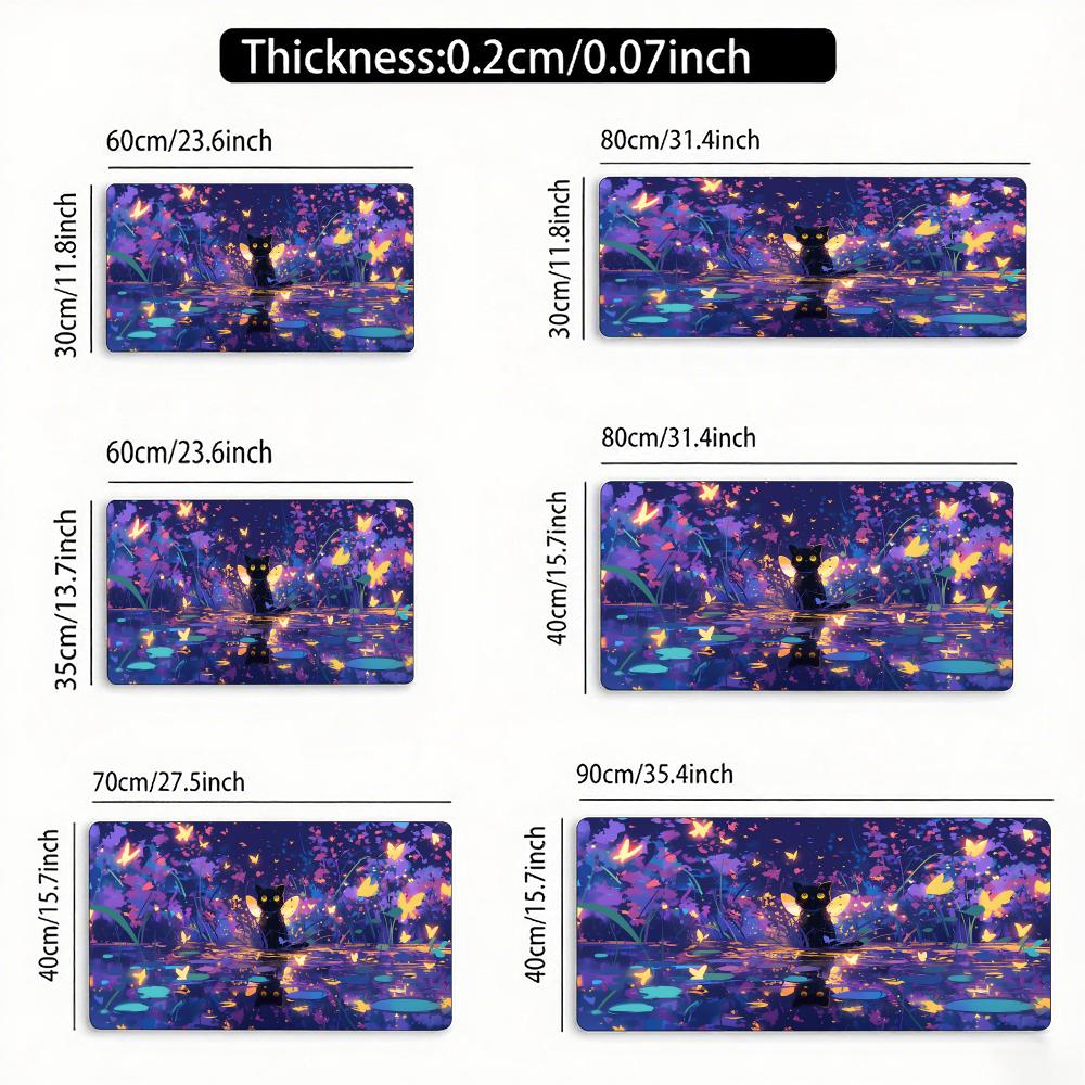 Dream Pool Black Cat Magic Party Game Mat Durable Rubber for MTG&TCG Games 35X60cm Mouse Pad Offices Desk Mats Friendly Design