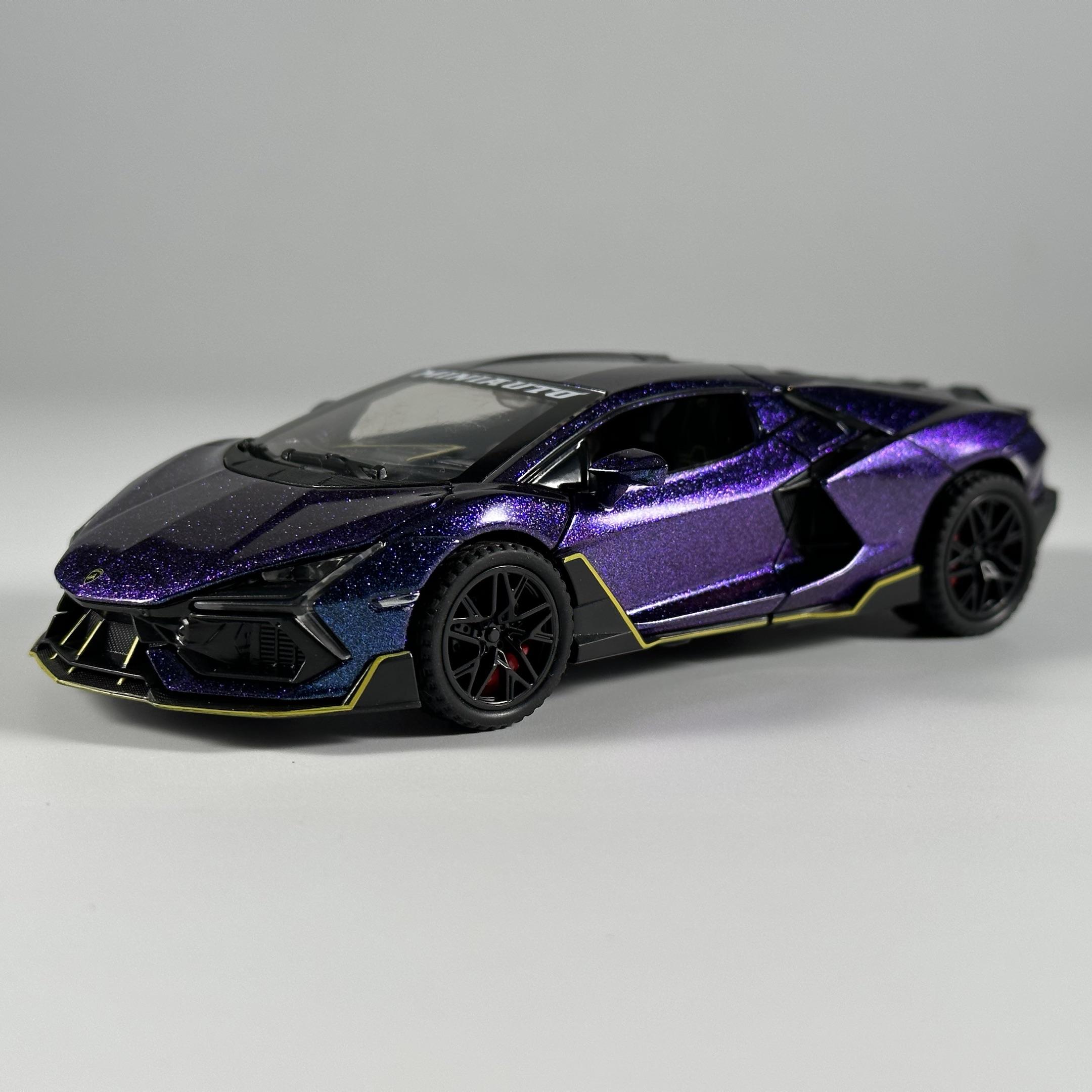 

1:32 Суперкар Lamborghini Revuelto Металлическая литая модель автомобиля Домашние модные и настольные дисплейные украшения Подарки на день рождения для мальчиков фиолетовый
