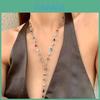 Elegant Women's Colorful Crystal Metal Lock Chain Necklaces For Stylish Looks
