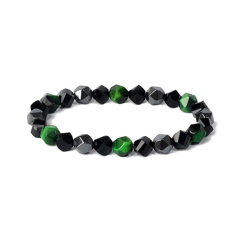 Facted Obsidian Hematite Tiger Eye Bracelets for Magnetic Health Protection Soul Jewelry Nature Stone Beads Bracelet Men Pulsera