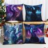 Mixed-Color Dragon Pattern Design Digital Printing Pillow Cover Short Plush Suitable Living Bedrooms Sofas Throw Cushion Cover