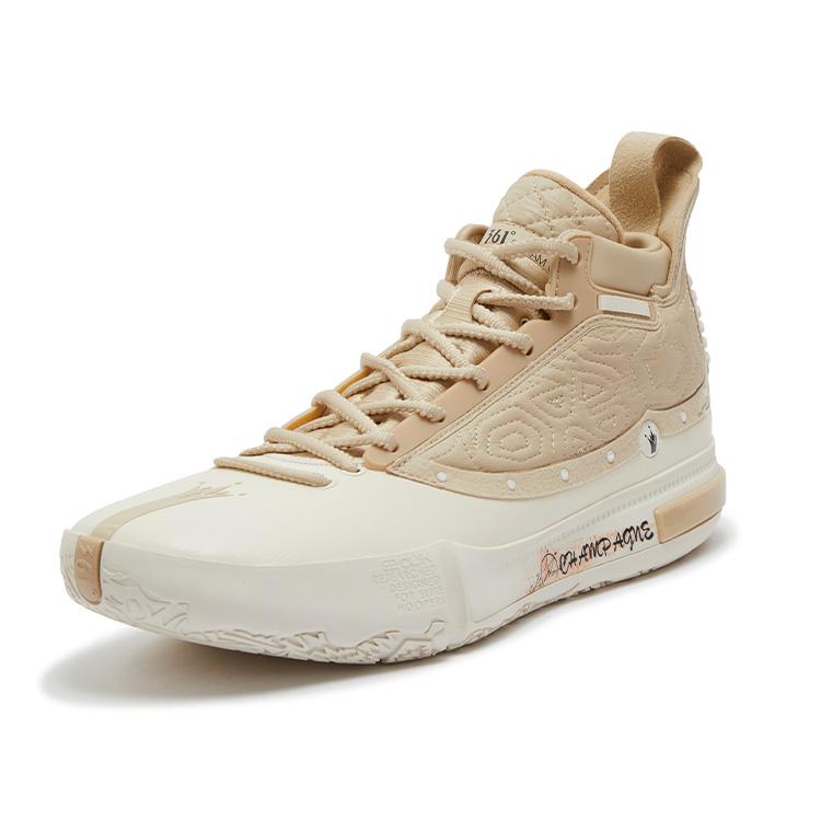 new 361° Joker Yokei Generation One Basketball Shoes Men Mid Top Lotus Seed White/Apricot Tea Brown