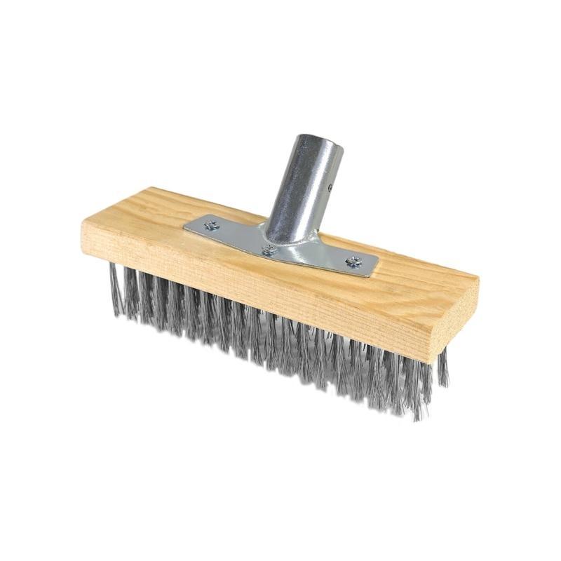 Stainless Steel Wire Floor Brush Head 11.8Inch 19.68Inch Heavy Duty Scrubber for Concrete Stain Outdoor Deck Garage