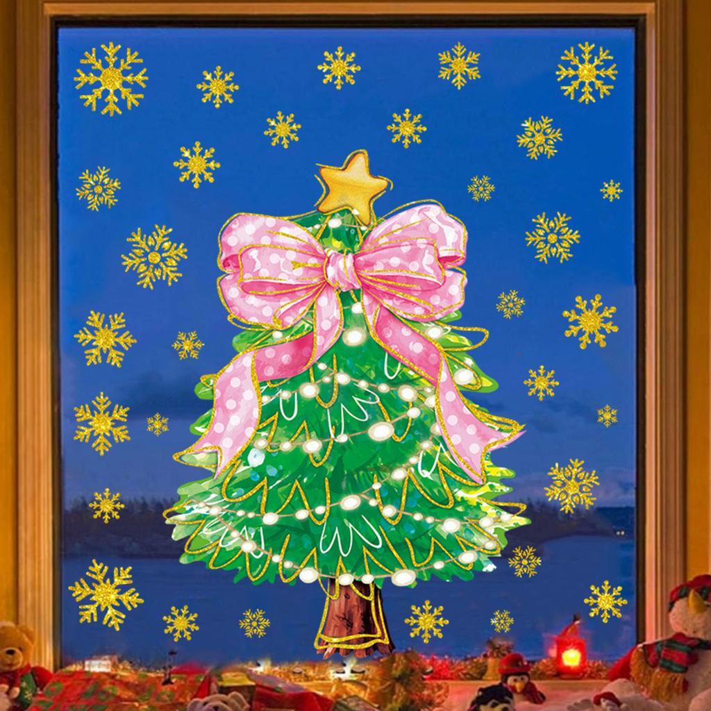 Christmas Decorations Holiday Party Decoration Window Stickers Pvc Static Stickers Window Decorations