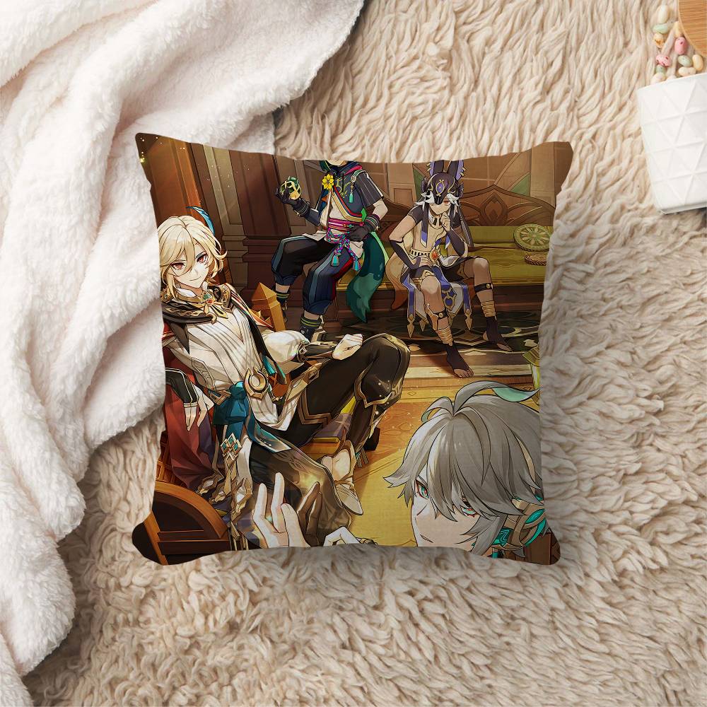 Genshin Impact Kaveh Alhaitham Pillow Cover Design cushion Cover decor Holiday Decorati