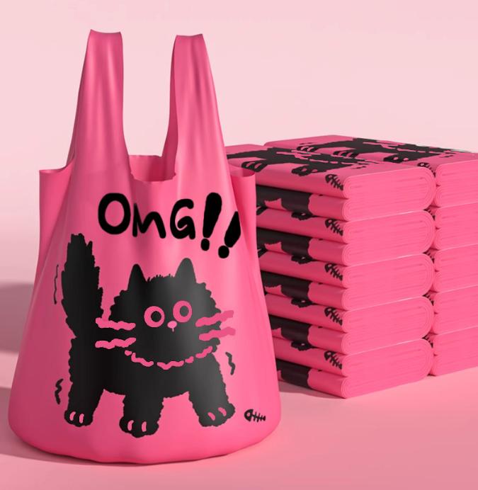 

Household Vest, Portable Thick Plastic Bag, Garbage Bag One Size рожевий