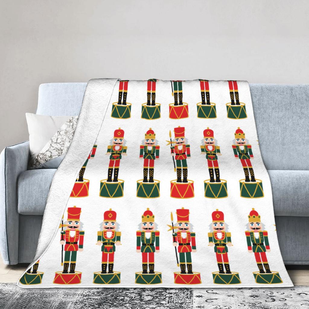 Christmas Nutcracker Flannel Blankets Spring  Soft Throw Blanket for Girls Boys Living Room Print Bedspread Sofa Bed Cover