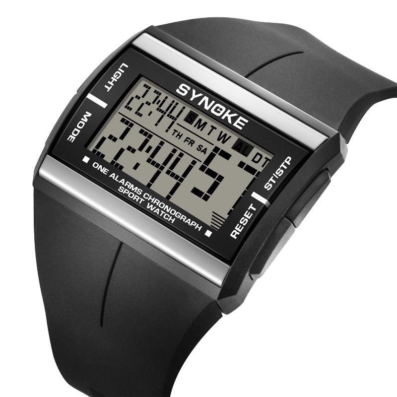 Top Brand New Rectangular Retro Classic Men's Electronic Watch Waterproof Colorful Luminous Student Sports Watch