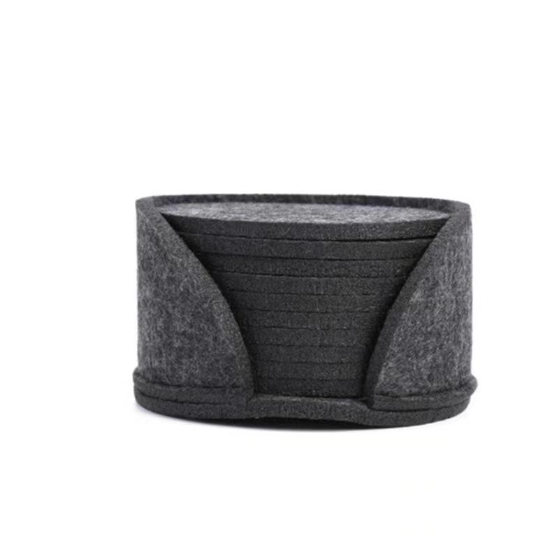 10 Pcs Felt Coasters Heat Insulation Water Absorbant Anti Scalding Table Cup Drink Bottle Anti Skid Round Placemats