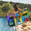 Tayo Le Petit Bus Serviette en Laine pour Enfant Séchage Rapide Serviettes de Plage Conviennent pour les Piscines le Camping le Yoga et la Salle de Sport
