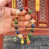 Multi-Treasure Gold Foil Cloisonné Enamel Bracelet with Cinnabar Mantra and Incense Ash Glaze