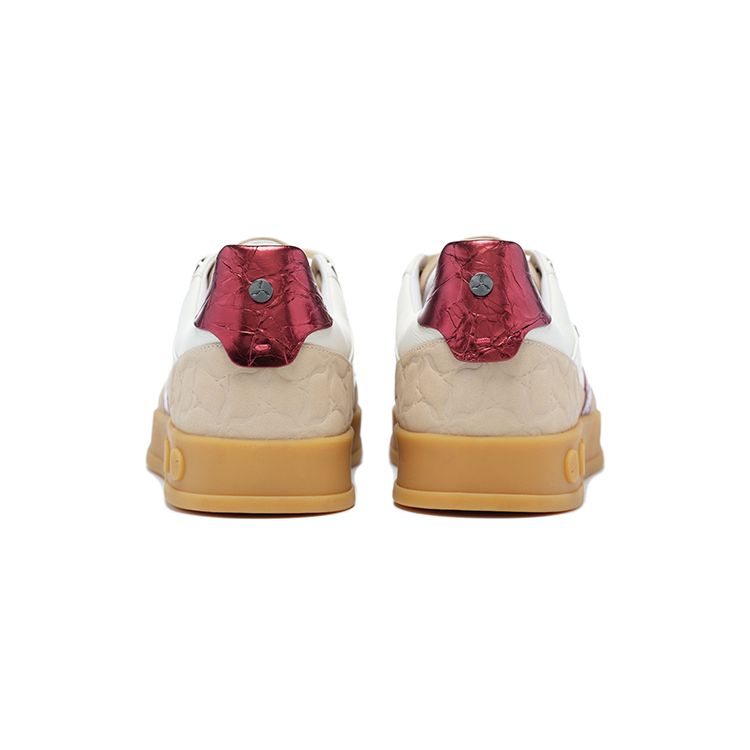 Li-Ning 1990 001 Non-Slip Wear-Resistant Low-Top Skate Shoes Men Sneakers White Brown ALHT003-1
