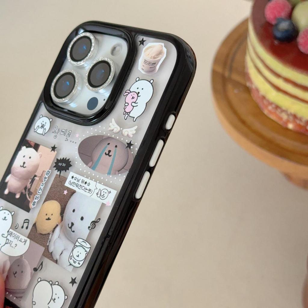 Selbstironische Bären-Collage-Hülle für iPhone 17 Pro Max (Passend für Apple 14, 15 Rundkante, 16, 13)