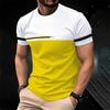 T-shirt Summer Outdoor Loose Breathable Round Neck T Shirts Stripe Design Print Men's Tee