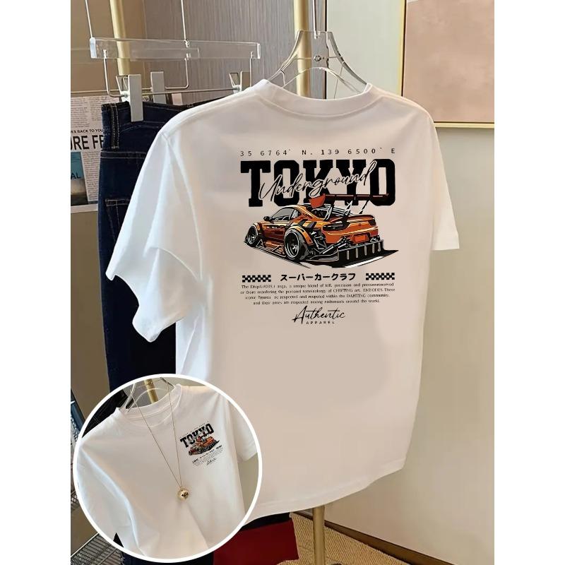 JDM Inspired Tokyo Race Car Graphic Tee Bold Typography 100 Cotton Unisex Tshirt Summer Retro Car Culture Casual Streetwear Wear