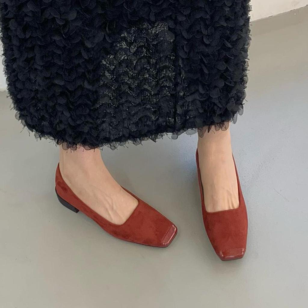 Fashion Bailamos Women Soft Ballet Flats Foldable Roll-Up Shoes Brief Square Toe Grandma Shoes Woman Retro Moccasins Slip On Loafers Muj