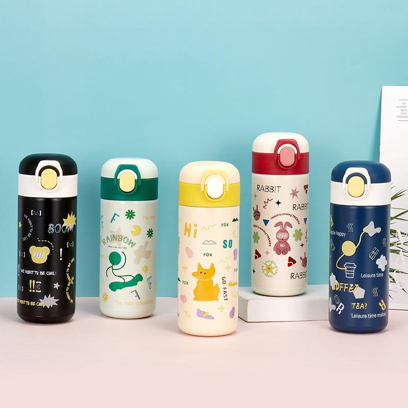 Cute Cartoon Stainless Steel Insulated Travel Cup For Students