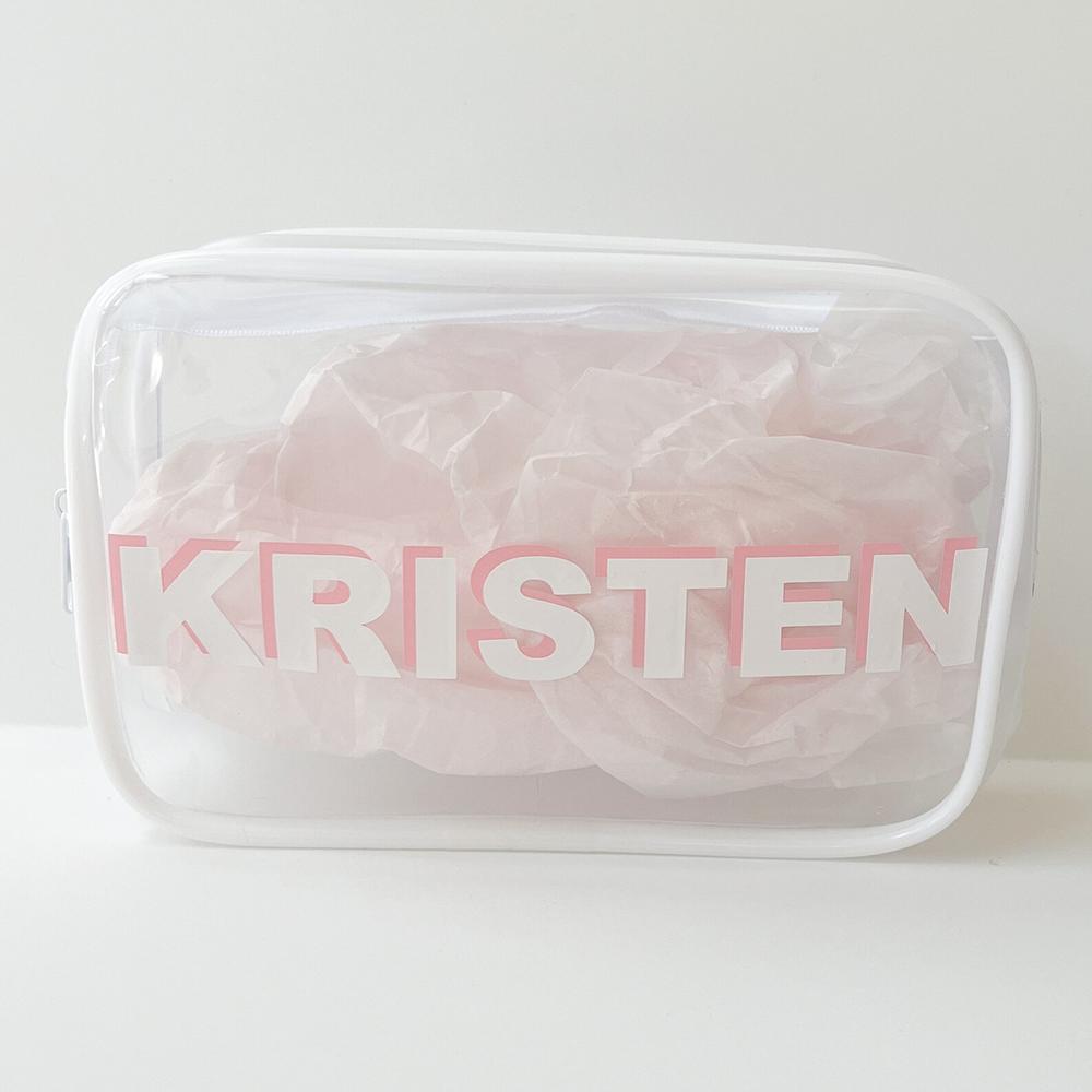 Personalized Clear Makeup Bag Monogram Toiletry Bag Pouch with Zipper Bridesmaids Gift Travel Bachelorette Party Bridal Shower