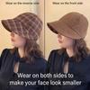 Fashion Plaid Equestrian Hat for Women Summer Double Side Solid Color Sunshade Duck Tongue Cap Girls Vintage Outdoor Hat