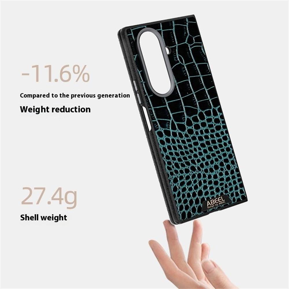 ABEEL For Samsung Galaxy Z Fold7 5G Case Compatible with MagSafe Crocodile Texture Micro-Embossing Back Cover