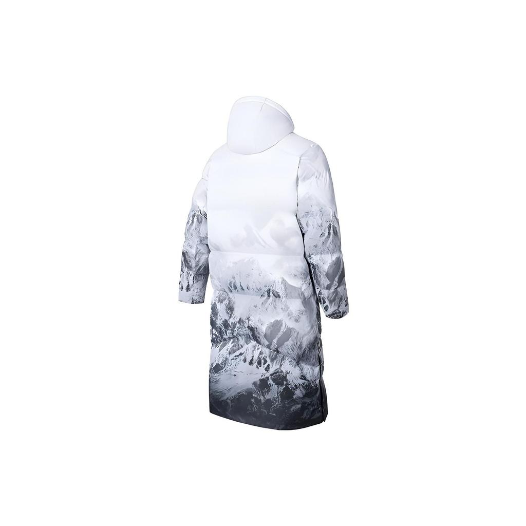 Anta All Over Print Landscape Gradient Zipper Hooded Long Sleeve Down Jacket Men Outerwear Pure-White 952347905-1