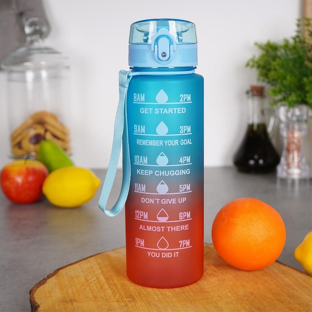 Large Motivational Bottle for Drinking Water, Gym, Fitness, Training, 1L