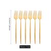 6Pcs Wstern Gold Matte Cutlery Set Stainless Steel Dinnerware Flatware Kitchen Home Dessert Fork Spoon Knife Set Tableware Set