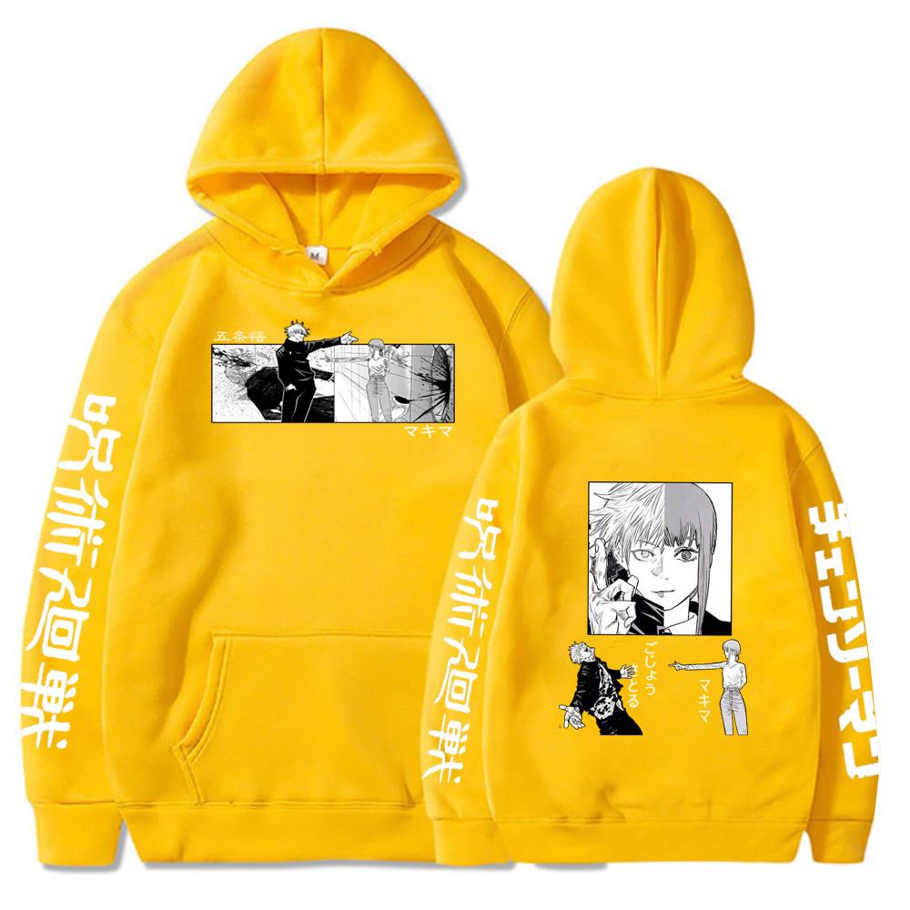 Jujutsu Kaisen Gojo Satoru Graphic Printed Hoodies Vintage Oversized Hooded Hip Hop Long Sleeves Hoodie Men Women Clothes