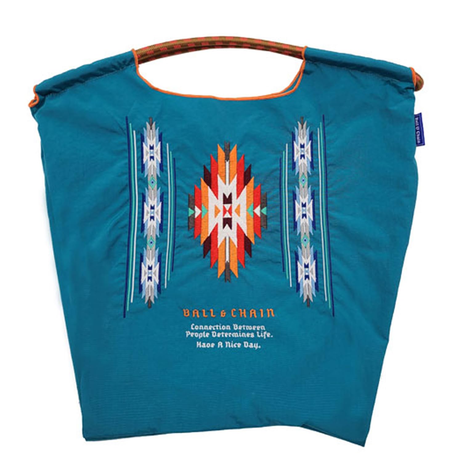 

Ball and Chain Genuine M Size Eco Bag Tote Bag Embroidery 301053 [Ball & Chain] NATIVE-2 (A.BLUE, M)