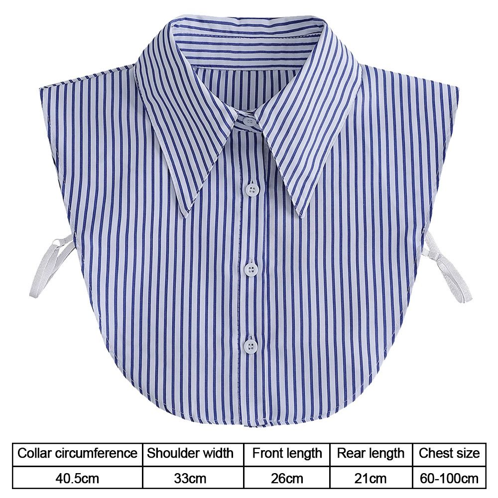Stripes False Collar Detachable Lapel Half Shirt New Fake Collar  Women Girls