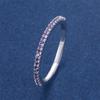 Classic Small Round Stone Wedding Band Thin Stacking Rings For Women Purple Crystal Engagement Jewelry Minimalist Accessory Gift