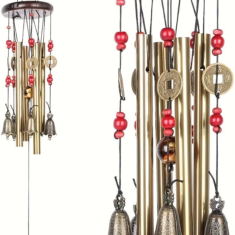 1 Stück Hängendes Windspiel Metallrohr Traditionelles Bronze Hängedekor Windspiel Handwerk für Außen Garten Terrasse Dekoration