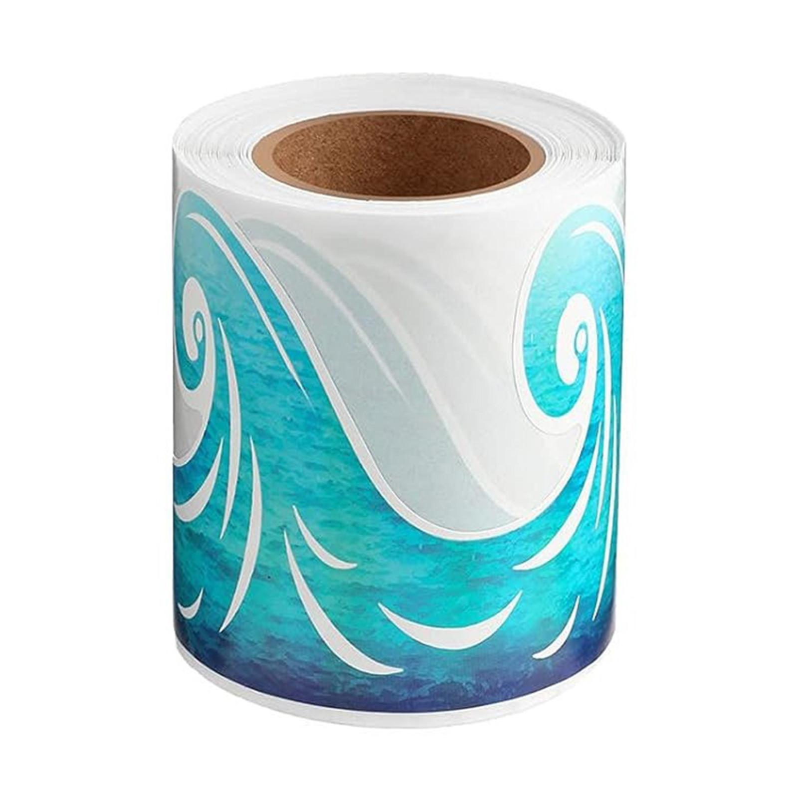 

15m Bulletin Board Borders Blue Waves Border Trim Decorative Sticker Bulletin Border Trim for Classroom Decorations