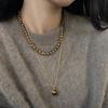 Autumn and Winter Women's Fashion Light Luxury Niche Personality Layered Bead Necklace