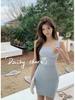 2026 Spring/Summer Pure Desire Slim Fit Women's Dress: Square Neck, Waist-Cinching Bodycon Short Skirt