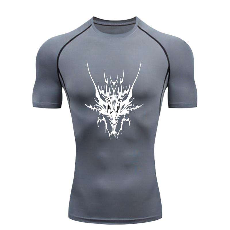 Black Dragon Men s Sports T-shirt Training Fitness Compression Athletic Tees Workout T-Shirt S