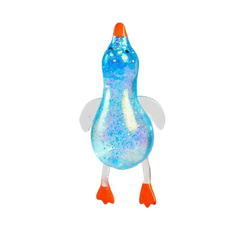 Crystal Transparent Kawaii Duck Glitter Stress Ball Non-Toxic Squeeze Toy Soft Squishy Heal Relief Pressure Anxiety Fidget Toy
